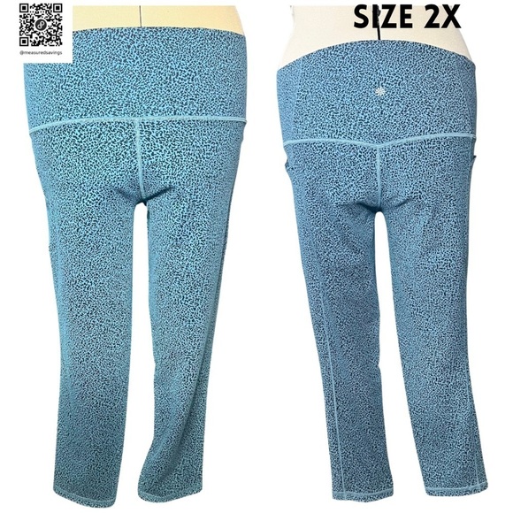 Athleta Pants - Athleta [Size 2X] Teal Cheetah Salutation Stash II Leggings - New without Tags